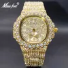 Altri orologi Orologio da uomo con diamanti Orologio da uomo in oro Hip Hop Design classico Orologi da polso al quarzo Goccia di ghiaccio Orologi impermeabili per uomo Nuovo Dropshipping J240131