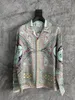 Casablanca 24SS Men and Women Designer Silk Fashion New Long Sleeve Shirt Button Down Hawaiian Beach Style Shirt Casablanc Tops
