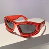 Sonnenbrille Y2K Übergroße Big Frame Punk Square Frauen für Männer Vintage Sonnenbrille Designer Steampunk Mirror Shades