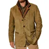 Erkek Ceketler Vintage Erkekler Kargo ceketi gündelik eski dönüş yakalı ceket Sonbahar Kış Düğmesi İngiltere Erkek Kalın Dış Giyim Windbreaker
