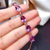 Charm Bracelets Fashion Amethyst 18K Rose Gold Color Treasure Luxury Purple Crystal Gemstone Bracelet For Women Fine Jewelry Christmas Gifts