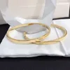 18K Gold Plated Designer Brand Bracelets Women Thin Bangle Designer Letter Jewelry Stainless steel Wristband Cuff Wedding Lovers G333R