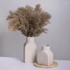 Vases créatifs blancs rétro en céramique, accessoires de maison, arrangement de fleurs, minimaliste, décoration El, ornements