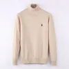 Luxe Automne et Hiver Nouveau Polo Occasionnel Poney À Manches Longues Col Haut Pull Multicolore Pour Hommes Épais Tricoté Brodé Chaud Pull De Couleur Unie