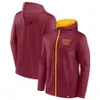 Washington''Commanders''men Burgundia bo boeline Club Club Pullover Full-Zip Blue