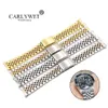 Carlywet 19 20 22mm Two Tone 중공 곡선 엔드 솔리드 스크류 링크 교체 시계 밴드 스트랩 오래된 스타일 희년 팔찌 CJ191225231Z