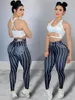 2024 Designer Striped Pants Women Plus SIZE 3XL Spring Skinny High Waist Leggings Sexy Stretchy Fitness Yoga Trousers Running Sporty Wear Wholesale Clothing 10629