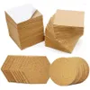 Table Mats 120Pcs Round Hexagon Self-Adhesive Cork Square Plywood Reusable Board Mat Used For Coasters And DIY231D