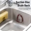 Kitchen Storage Plastic Suction Cup Sponge Holder Cleaning Rack Hooks Sink Stand Organizer Simple Practical Disc Hanger