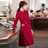 Vêtements ethniques 2024 Robe Qipao traditionnelle chinoise Femmes Style Col montant Vintage Manches longues Cheongsam