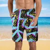 Męskie szorty męskie 90. stylowe graffiti Brechy Breechy Drukuj Breczesy Kolanowa luźna sznurka stroju kąpielowa Hawajska odzież plażowa