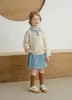 Giyim Setleri 2024 Sonbahar/Kış Vintage Kız Kazak Bebek Sevimli Tavuk Örnisi Kids Sıcak Tişört Seti Etek Pranksome