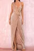 Casual Dresses 2024 Spring And Summer Banquet Design One Shoulder Sequined Gold Heavy Work Evening Dress For Women Fishtail Gown