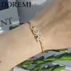 Bangles DOREMI 9mm Initial Letter Name Cuff Bangle Personalized Jewelry Women Gift Bangle Bracelet Name Custom Zircon Bangle