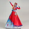 Etniska kläder Mongoliska dansföreställningar Kostymer Kvinnlig klänningsdräkt och tillbehör Minoritet Öppnar avancerad mantel Adult