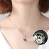 Halsketten anpassen Blumenprojektion Halskette Personalisiert 100 Sprachfoto Name Anhänger Romantische Frauen Gedächtnis Jubiläum Schmuck Geschenk
