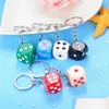 Keychains Cute Colorf Dice Key Chains Rings Resin Keychain Keyfob For Men Women Car Handbags Wallet Accessories Creative Keychains3000