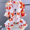 Women's Suits & Blazers Floral Print Sunscreen Slim Cardigan Thin for Women Coat Elegant Three Quarter Office Lady Autumn Jacket