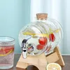 Bottiglie d'acqua HOUYUP 1L/3L Dispenser per bevande con brocca di vetro di grande capacità con rubinetto Succo di frutta limonata Trasparente Vino Birra Teiera Contenitore