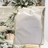 Christmas Decorations 30pcs lot Customized Sublimation Santa Sacks White Blanks Children Candy Drawstring Bag Year Party Gift Orna255K