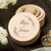 Sieradenzakken gepersonaliseerde trouwringbox gegraveerd voor ceremonie voorstel aan het aanhouden van jubileum cadeaus haar