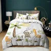 Bedding Sets Animal Duvet Cover Set Queen Cute African Print Twin Microfiber Colorful Jungle Animals Zoo Party Quilt
