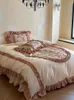 Bedding Sets French Retro High-quality Cotton Bed Four-piece Princess Wind Lace Quilt Cover Skirt Single Girl