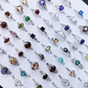 Cluster Ringen 10 stks/partij Groothandel Kristal Veelkleurige Zirconia Engagement Luxe Mode Bruiloft Sieraden Geschenken