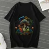 Dames T-shirts Hip Hop T-shirt Harajuku Streetwear Grappige Paddestoel Gedrukt Shirt Casual Korte Mouw T-shirt Cottagecore Esthetische Kleding