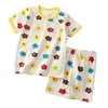 Clothing Sets Summer Baby Girl Boy Short Sleeve Set Cotton Flower Tshirts And Shorts 2 Pieces Outfits Children's Pajamas Homewear