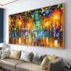 ArtyxHandpainted Night Tjock Oil Målning på Canvaswall Art Modern Abstrakt Landscape Bild för Living Roomhome Decoration 240130