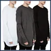 Quality Hip Hop T Shirt Full Mens Long Sleeve T-Shirt with Thumb Hole Cuffs Tees Shirts Curve Hem Men Street Wear Tops Plus Size 240122