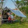 Shade Multi-function Outdoor Silver Coated Canopy Waterproof Sunshade Portable Awning Autumn Tourist Family Picnic Tarp with Iron Pole YQ240131