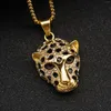 Anhänger Halsketten Hip Hop Punk Leopard Kopf Halskette Männer Schmuck Coole Sachen Mode Strass Geburtstag Party Geschenk