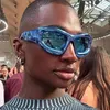 Sonnenbrille Y2K Übergroße Big Frame Punk Square Frauen für Männer Vintage Sonnenbrille Designer Steampunk Mirror Shades