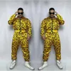 Stage Wear Letter Pattern Zipper Long Sleeve Jumpsuit Printed Overalls Men Hip Hop Jazz Dance Costume Singer Bar Nightclub Show