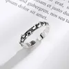 Cluster Rings Qiluxy Vintage Silver Color Music Note Opening For Women Men mode Justerbara charm Punk smycken