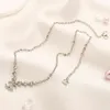 Designer necklace Manufacturer sells 2024 new small fragrance fragrance home micro-inset size gradient diamond Mosaic letter temperament necklace