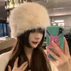 Russian Faux Fur Fisherman Cap Y2k Luxury Plush Dome Hat Winter Fluffy Thicken Warm Beanies Outdoor Cycling Skiing Panama Hats 240131