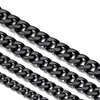 Chains Stainless Steel Miami Cuban Link Necklaces Black For Men Women Basic Punk Jewelry Choker 3MM 5MM 7MM 13MM2212