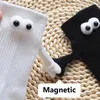 Women Socks Epligg Pure Cotton Cute Cartoon Three-Dimensional Couple Stockings Summer Magnetic Suction Holding Mid Tube