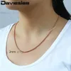 Chaînes Davieslee Chaîne Collier Pour Femmes Hommes En Acier Inoxydable Rose Or Couleur Boîte Femmes Entier 18-28 pouces LKN5551305j