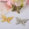 Hantverksverktyg Chzimade 20st Filigree Wraps Metal Butterfly Charms för utsmyckning Skrapbok DIY smyckedekoration