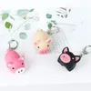 Keychains Lovely With Sound Kids Toy Pig Shape LED Key Chains Holder Ring