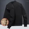 Jaquetas masculinas moda casual quente tamanho grande 7xl outono inverno gola jaqueta fina veludo outwear casaco de algodão grosso