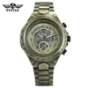 Good News zwycięzca Mężczyźni automatyczny zegarek Nowy vintage brązowy zegarek mechaniczny 10 m Waterproof Stael Business Watch278U