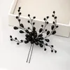 Grampos de cabelo cor preta cristal hairpins artesanal vintage barroco tiara headpiece casamento feminino acessórios de noiva jóias