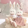 Kawaii lång kanin med kjol plysch leksaker tecknad djur kanin kudde fyllda lugna dockor för baby barn födelsedagspresent 240119
