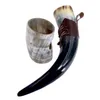 Natural Handmade Ox Horn Mug Beer Wine Goblet Drinking Mug Viking Goblets 2108212248