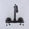 Bathroom Sink Faucets Basin Faucet Black Oil Rubbed Brass Tap 360 Swivel Spout Wall Mounted Mixer Lsf742